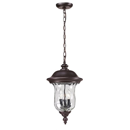 Z-Lite Armstrong Outdoor Chain Light, Bronze & Clear Waterglass 533CHM-RBRZ